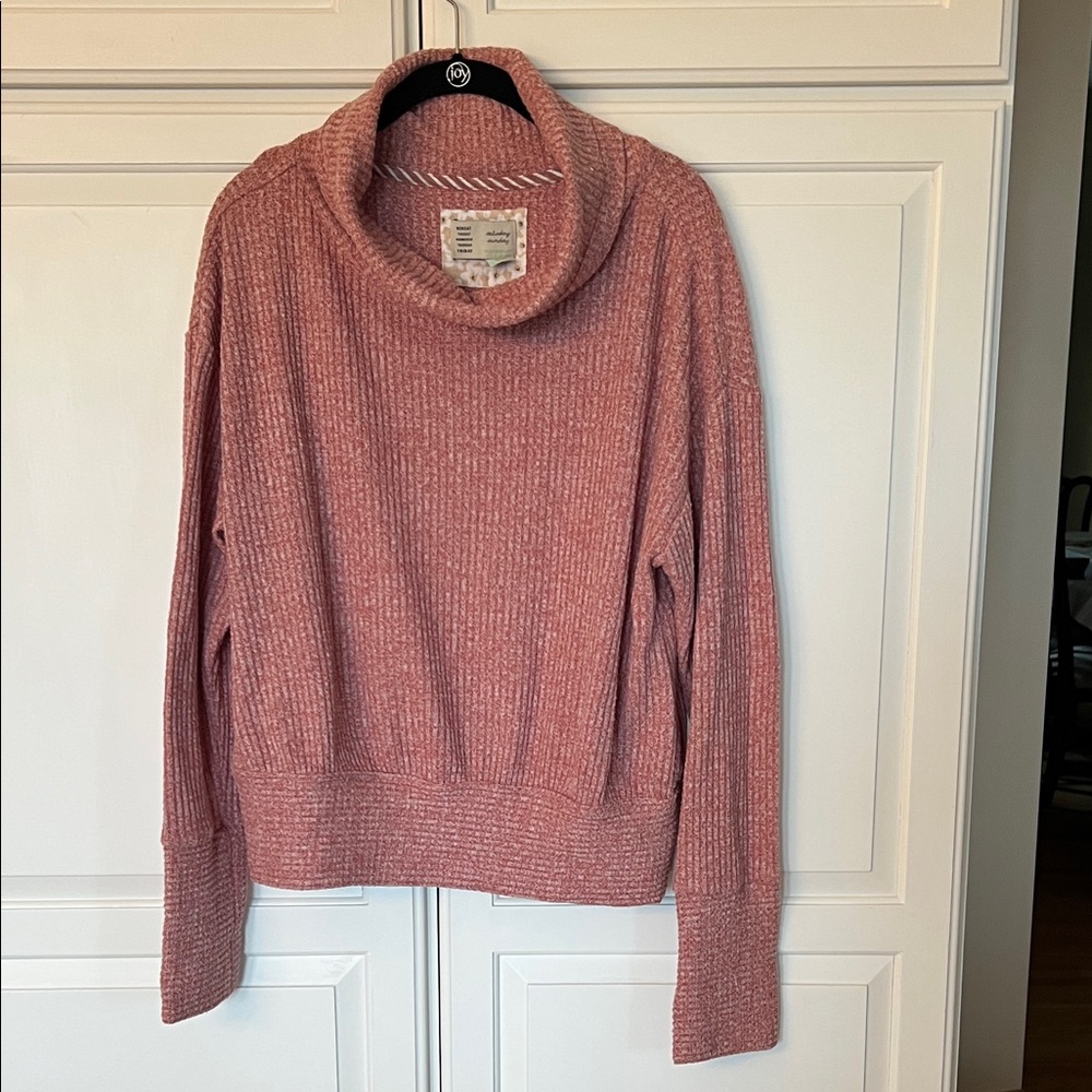Anthropologie Mauve Cowl Neck Sweater